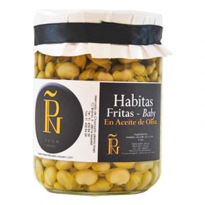 Habitas fritas baby con aceite de oliva